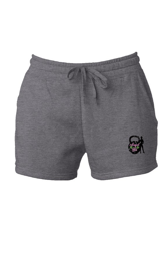 Women's Cali Wave Wash Short with "Angel Fit" logo in gray
